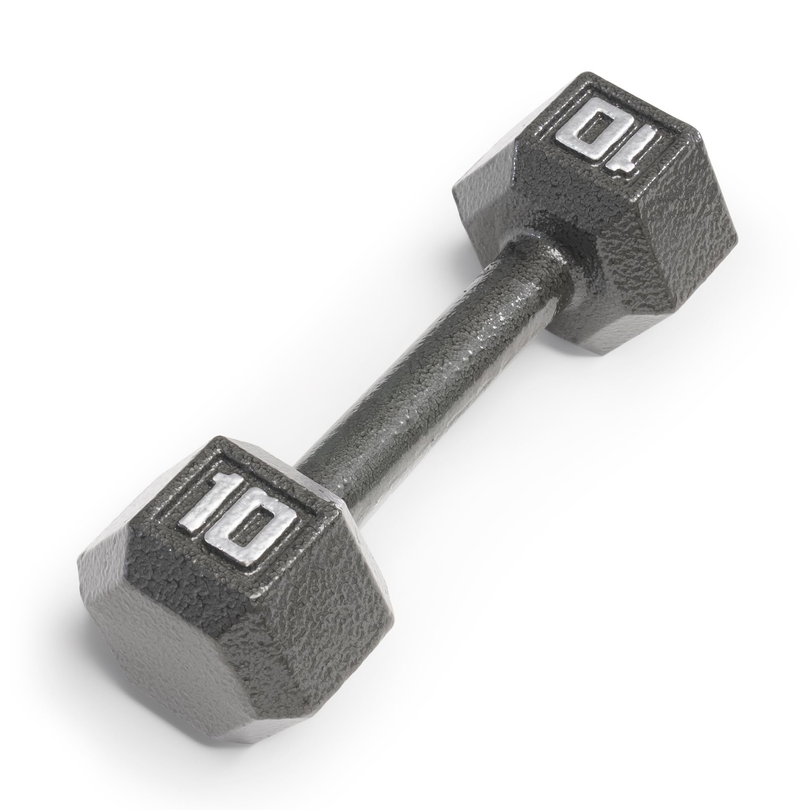 Pro TSA Hex 10 Pound Home Gym Iron Free Weight Single Dumbbell, Black (1)