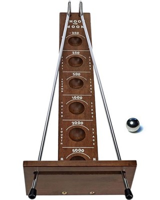 WE Games Shoot The Moon Game, Large 17.5 inch Size, Walnut Wood Stain, Retro