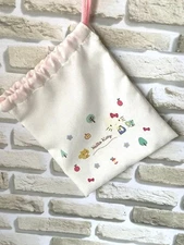 Hello Kitty White Drawstring Flat Bag Sanrio
