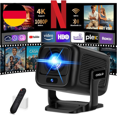 Mini Beamer 4K Native 1080P | 5G WiFi 6 | Autofokus | Trapezkorrektur | Bluetoot