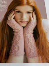 Cabled Wrist Warmers Knitting Pattern Sizes S-M/L Magazine Pages