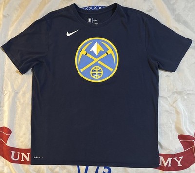 Nike NBA Denver Nuggets Men s XL Team Blue T-Shirt Basketball Dri-Fit Logo Tee