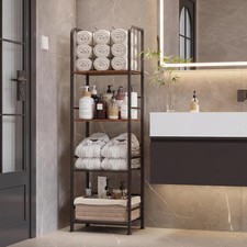Towel Rack Standing 4-Tier M-Shaped Detachable Dividers, Durable Metal Towel
