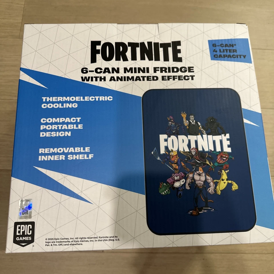 Fortnite 6 Can Mini Fridge Rare Holographic Front New In Box - Image 2 of 4
