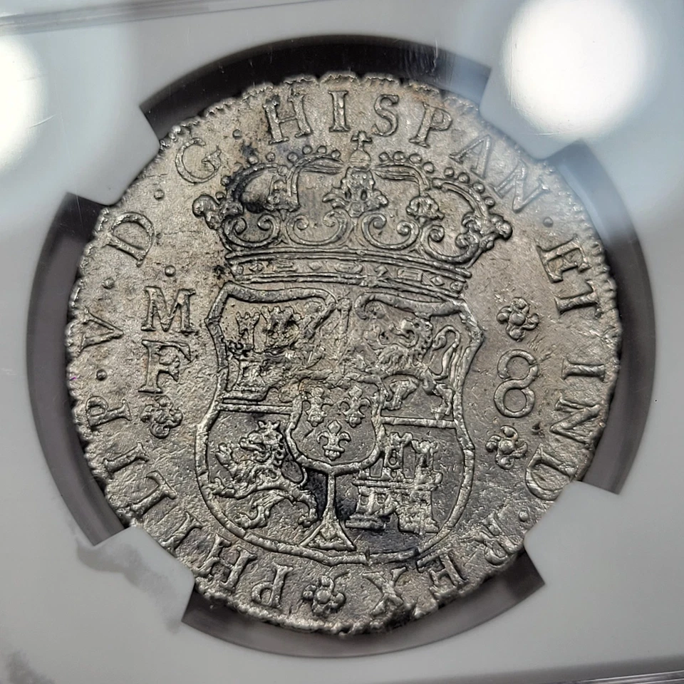 1738 Mo Silver 8 Reales HOLLANDIA SHIPWRECK NGC AU Certified Mexico *K913 - Image 3 of 4