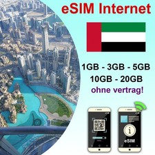 eSIM Karte f&uuml;r Dubai &ndash; Kein Vertrag, Keine SIM, Nur QR-Code - LTE/5G