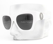 Versace Sunglasses VE 4452 314/87 Polished White Silver Medusa Logo w/case