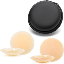 2 Pairs dReusable Nipple Covers Invisible Silicone No Show Adhesive Pasties