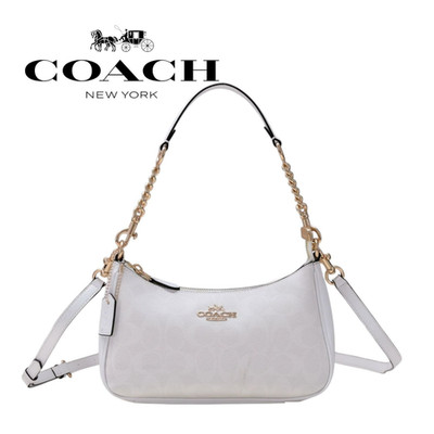 NWT COACH Teri 2Way CA548 Shoulder Bag Signature Coated Canvas White New outlet
