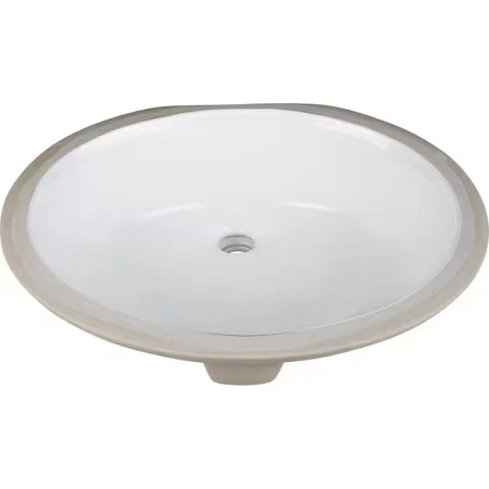 HARDWARE RESOURCES H8810WH 17-3/8"x14-1/4" White Oval Undermount Porcelain - Picture 1 of 2