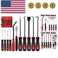 11Pcs Carbon Steel Precision Pick & Hook Set with Scraper and Magnetic Telesc...