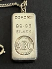 0.5oz ABC Australian Bullion Company Vintage Silver Pendant With Chain