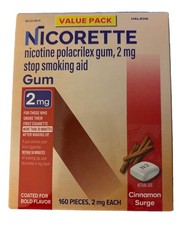 Nicorette Nicotine Gum 2mg Cinnamon Surge 160 Pcs Exp 6/2028 Free Shipping