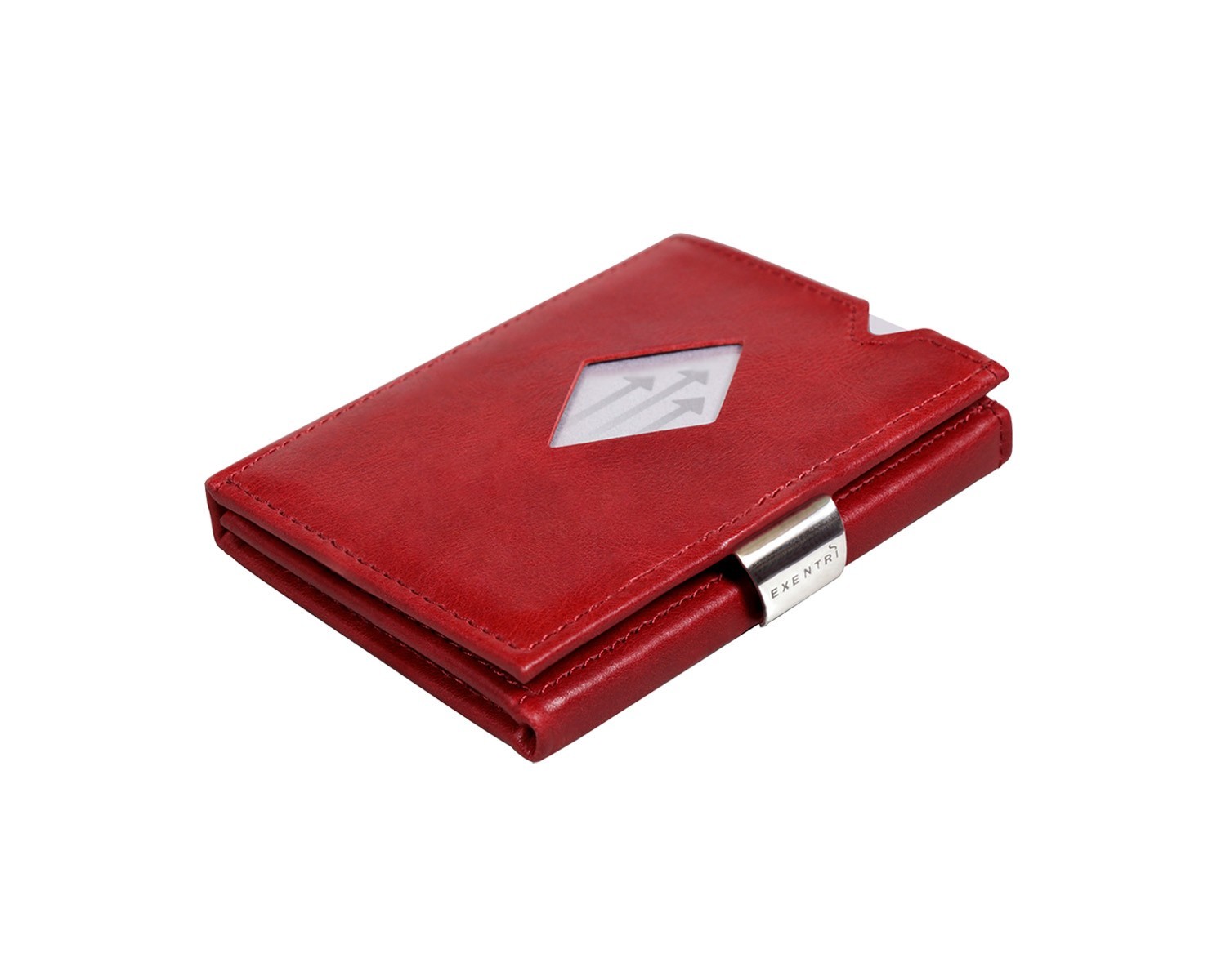 как выглядит Exentri RFID RICH RED Wallet Cards Holder Genuine Leather Design in Norway фото