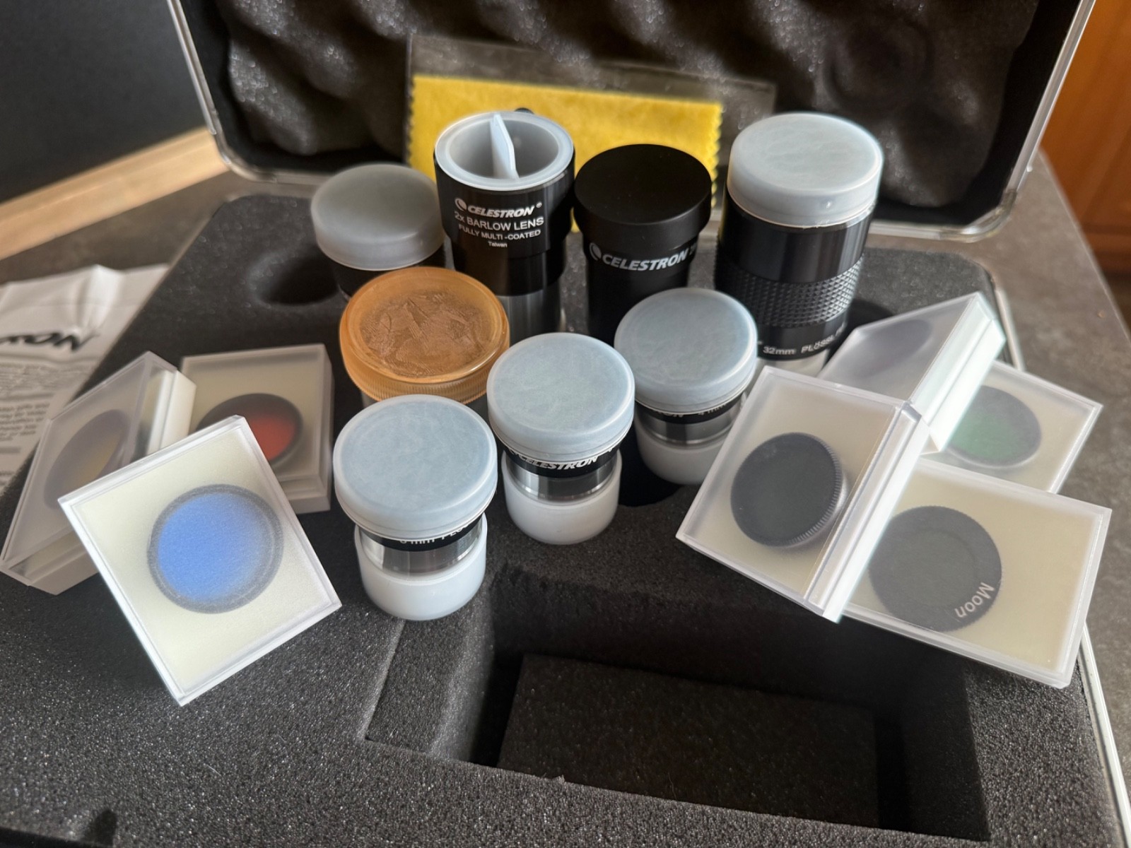 Celestron telescope eyepieces lenses and filters used