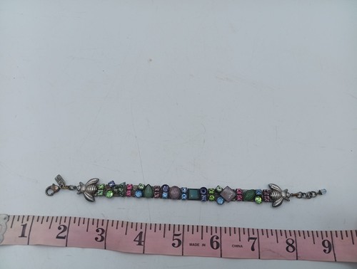 Mary DeMarco Bee Crystal Rhinestone Tennis Bracelet Bold Multi Color 7-8.5”
