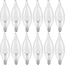 Candelabra Light Bulbs Warm White 2500K, 380 Lumen Candle Chandelier Bulb