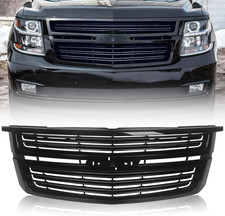 Gloss Black Front Upper Grille For 2015-2020 Chevrolet Tahoesuburban Ltz Style
