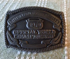 Vintage Belt buckle International Chili Society 1979 World Championship Oden Inc
