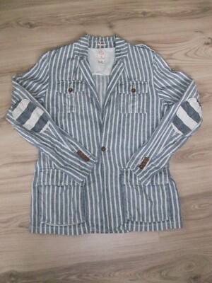Scotch  Jacke / Sakko  Be Nice  graublau-weiß gestreift Vintage-Flair Gr. 46/48