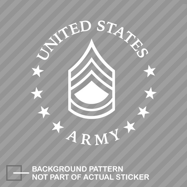 E-7 Sergeant First Class US Army Rank Insignia Decal - Vinyl Sticker For Cars, Windows, Gear