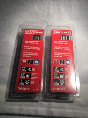 craftsman 18 guage 1/4 crown 3 sizes 300 each