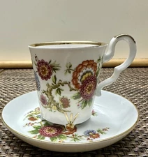 Vintage Bareuther Waldsassen Footed Demitasse  Cup Saucer Bavaria Germany