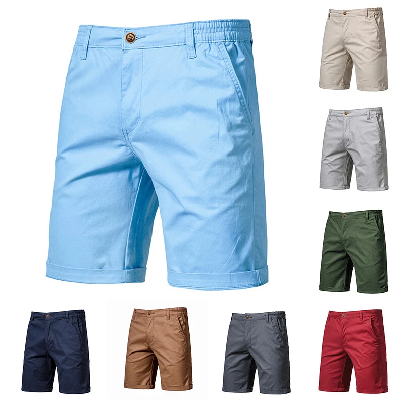 Half red shop half blue shorts
