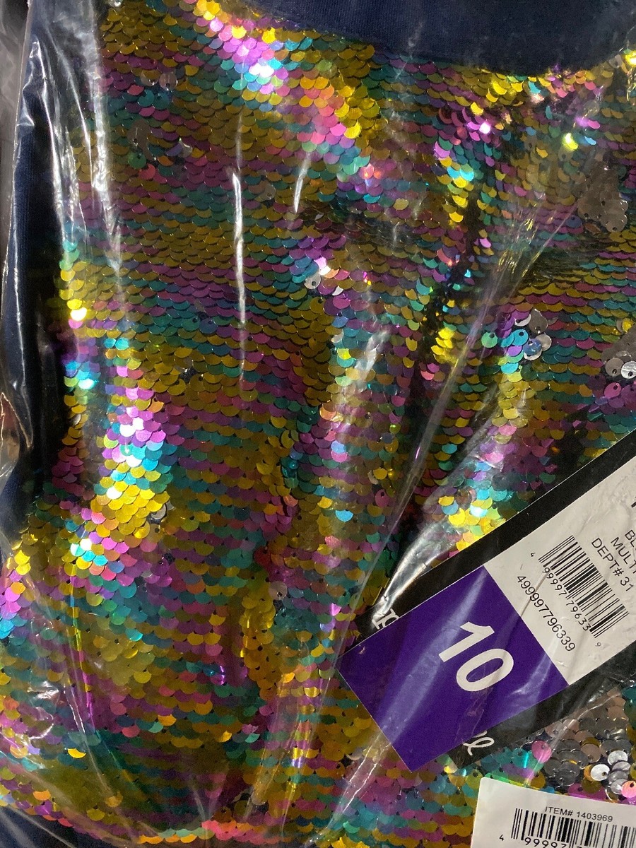 Girls Flip Sequin Dress Premium - Gold Rainbow Nordstroms Size 10
