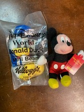 Kellog's Donald Duck  Mickey Mouse Stuffed Plush Animal Toy Disney Mini Bean