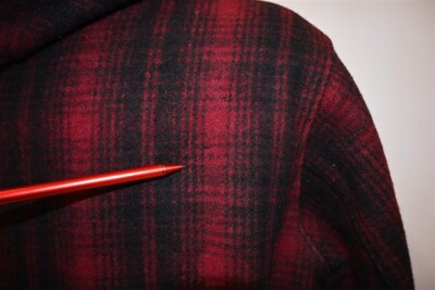 vintage 30s WOOLRICH RED BLACK 501 MACKINAW PLAID HOODED WOOL