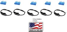 5 PC 14 GAUGE ATC FUSE HOLDER IN-LINE WITH 5 PC 15 AMP FUSE Made in USA
