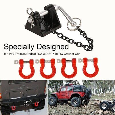 4PCS Tow D-Ring Shackles Trailer Hook Trailer Lock for 1/10 Traxxas HSP A7U7