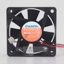 SUNON KD1206PHS2 6015 DC12V 1.1W 6CM 2-Wire Silent Cooling Fan