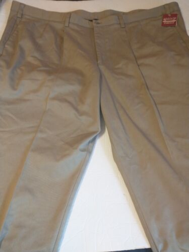 Dickers Big Tall einfache khaki klassische plissierte Herrenhose 50 x 30 - Bild 3 von 10