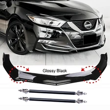 For Nissan Maxima Front Bumper Lip Splitter Spoiler Body Kit Rods Glossy Black