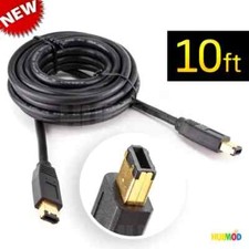 10 FT FIREWIRE CABLE CORD 6 PIN to 6 PIN IEEE1394 PC MAC New