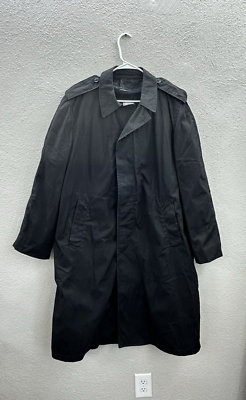 US Army All Weather Trench Coat 42R 美品 US Military Trench Coat Size 42R Black All-Weather Button Up