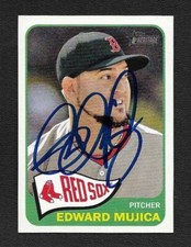 Edward Mujica Signed Autograph 2014 Topps Heritage Boston Red Sox Card - COA