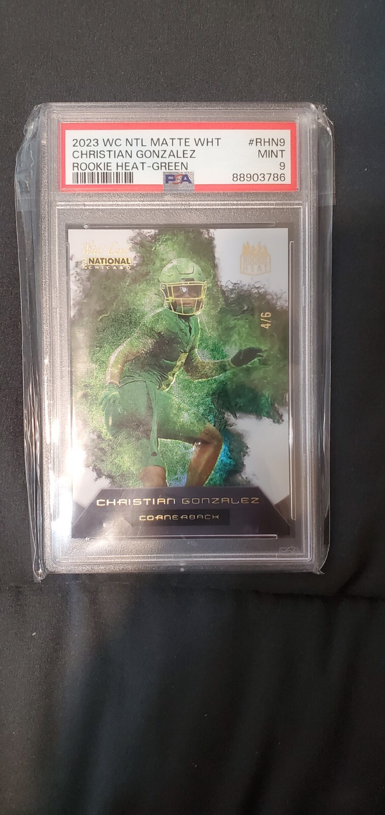 Christian Gonzalez Wild Card National Matte White Rookie Heat #RHN9 Green