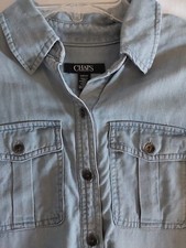 Women's Chaps Blue Super Soft Shirt Dress Size Small