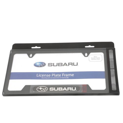OEM Subaru License Plate Frame Matte Black Ascent Crosstrek Impreza