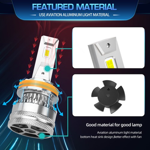 For Chevy Malibu 2006-2012 LED Headlight Bulb High Low Beam Foglight White V15QC - Afbeelding 5 van 17