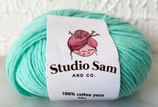 Studio Sam 100 Cotton Light Weight Yarn - 1 Ball Color Turquoise
