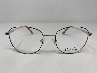 RAFAELLA R1021 WINE 51-18-135 Red Wine/Gold Metal Full Rim Eyeglasses Frame !U70
