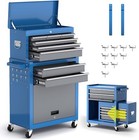 8-Drawer Rolling Tool Chest w/Wheels,Removable Tool Box Organizer,Detachable Top