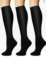 3 pairs Men/Women Leg Compression Socks Long Knee High Socks Daily Support S/M