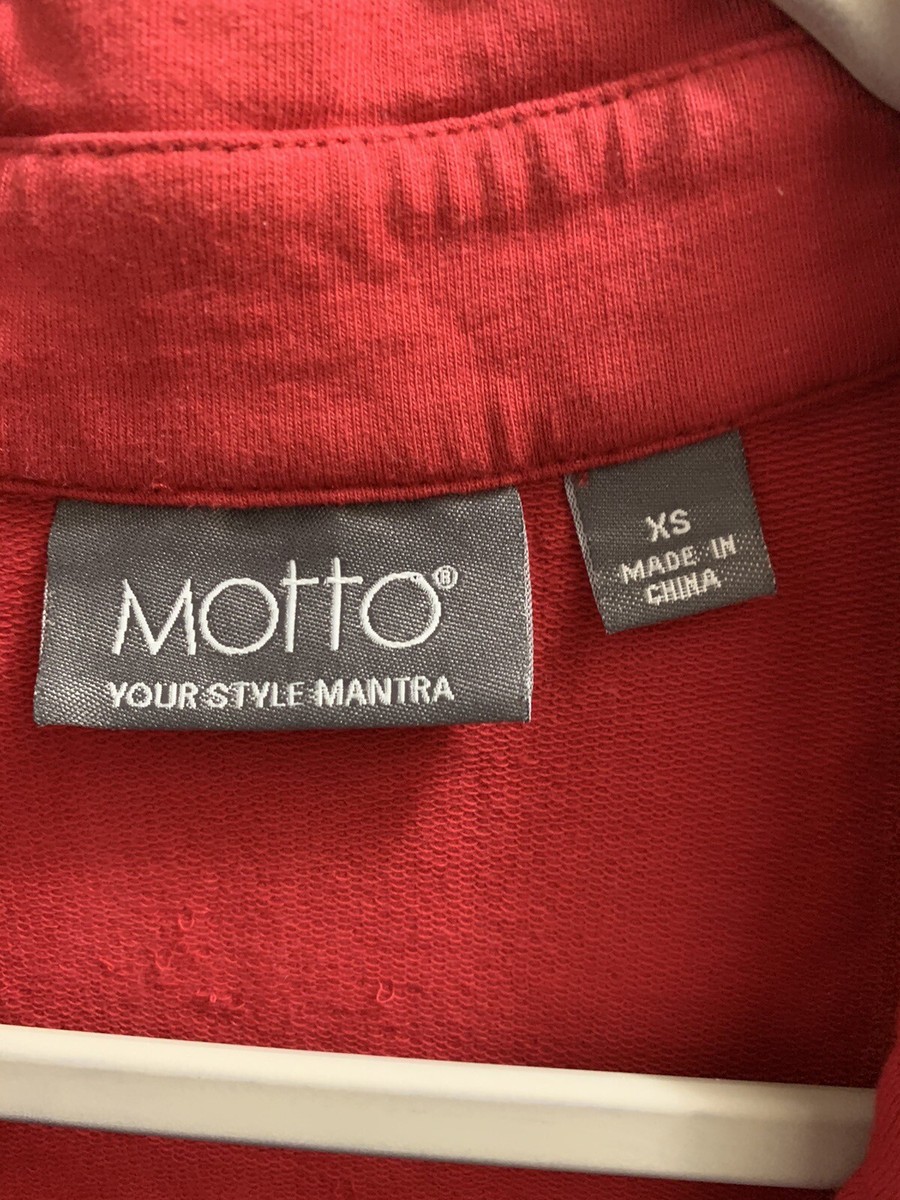 Motto Jacket Red XS Pit To Pit 19” Length 30.5” Long Sleeves | eBay
