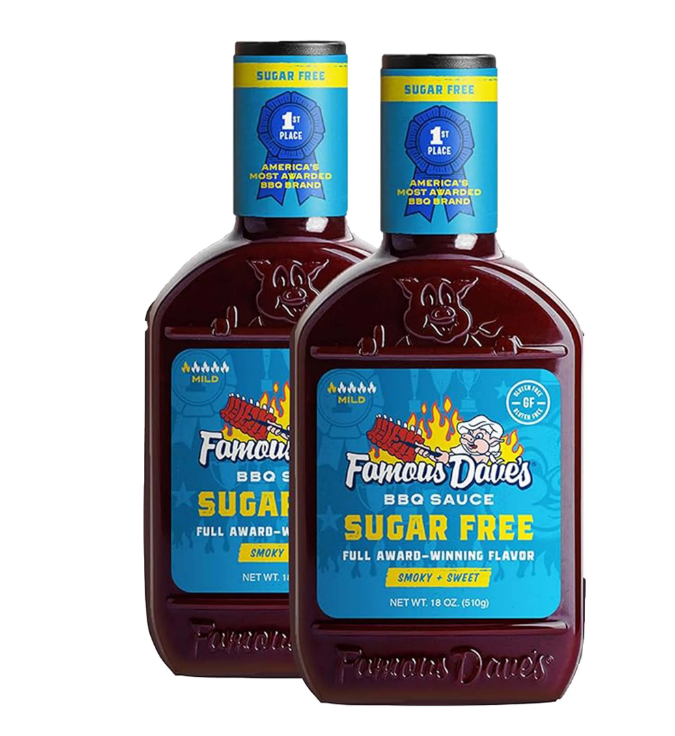 Famous Dave's Sugar Free BBQ Sauce, 18 Ounce Pack of 2, No High Fructose 18oz