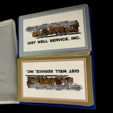 Vintage Gist Well Service Playing Cards Texas Oil Digging Rig Truck Collectible